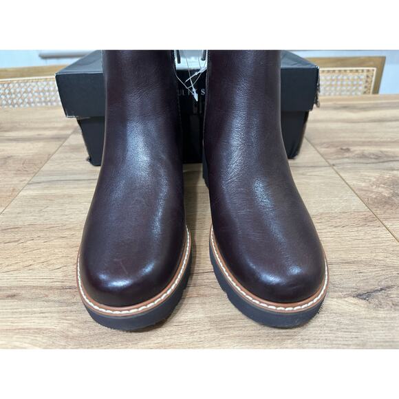 Naturalizer Darry Bootie Dark Brown Leather Size 6 NIB Water Repellant Platform - Picture 7 of 14